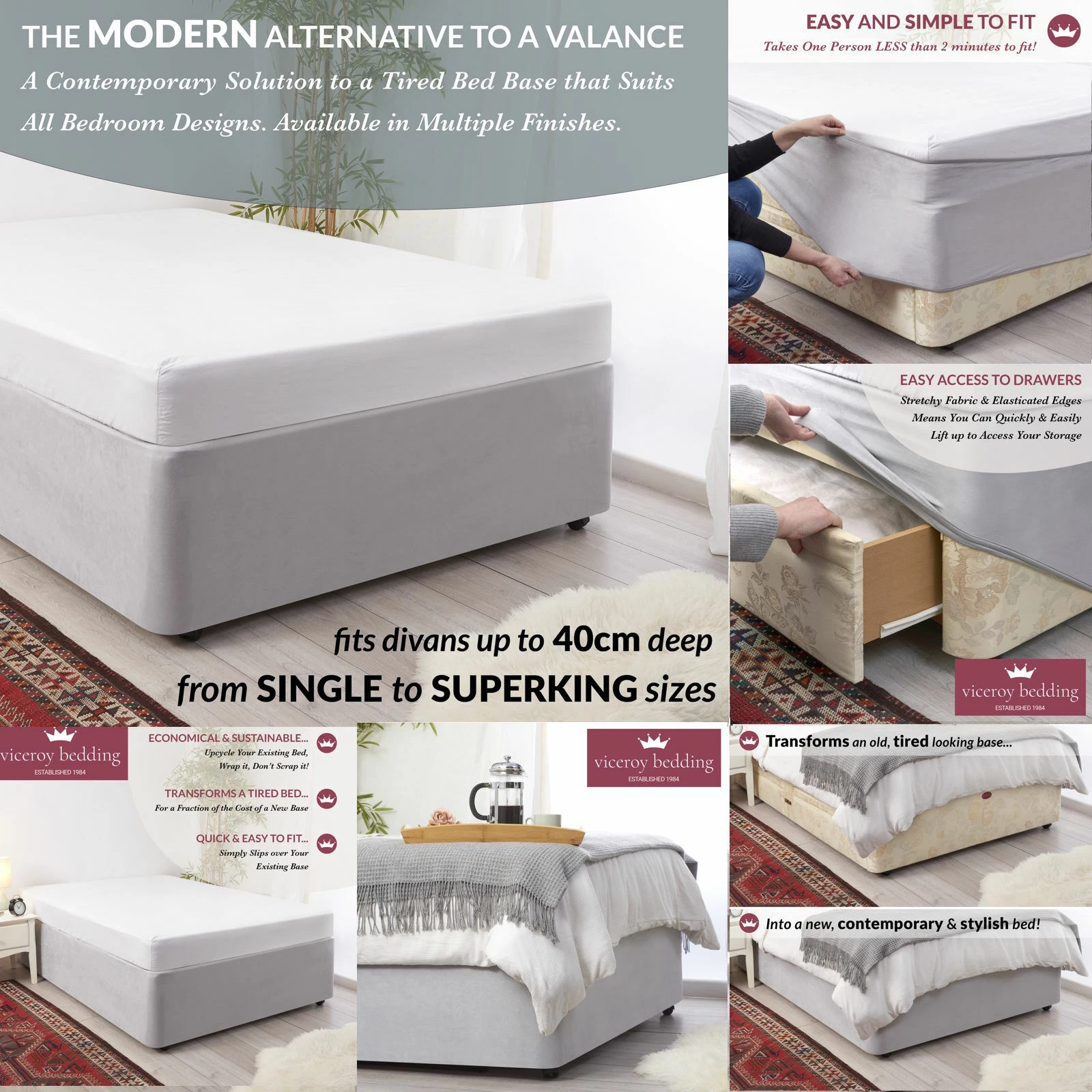Luxury FAUX SUEDE Divan Bed Base WRAP Frame Cover 
